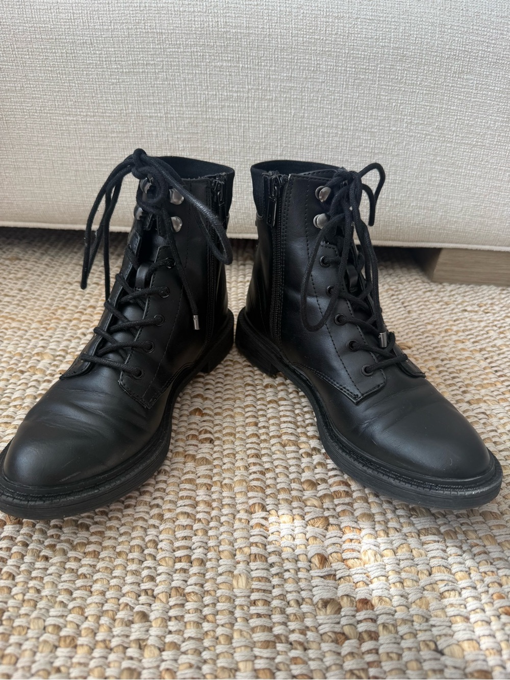Kenneth Cole Reaction Leather Combat Boots